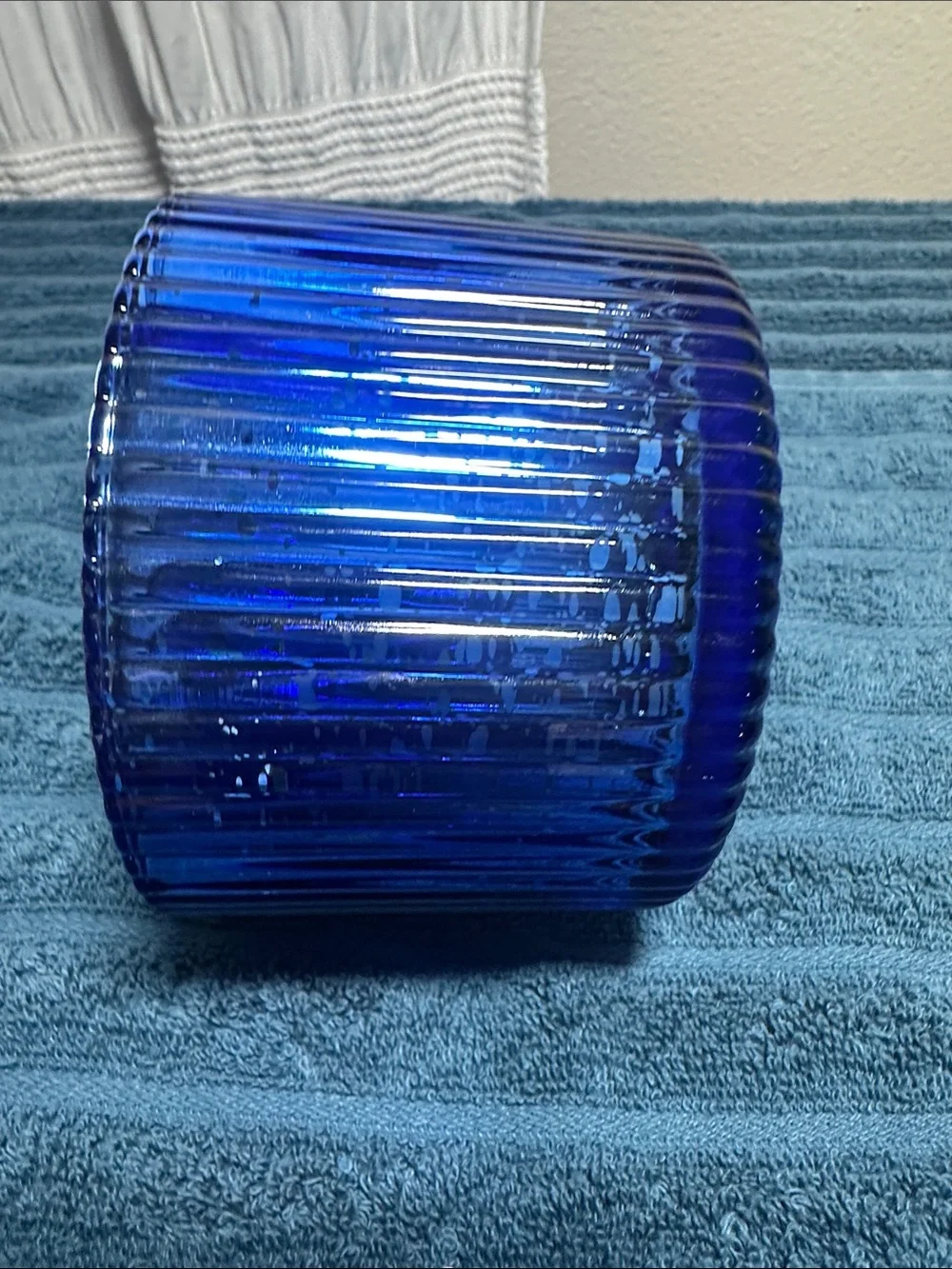 Coffee Cup Decorative Serving Tray with Wood Frame -& Blue Candle NWT